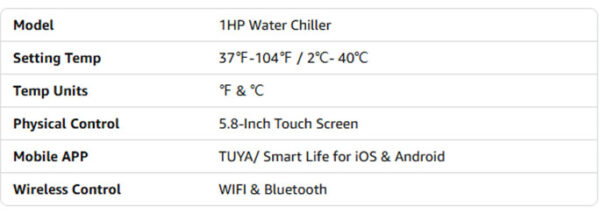 Smart Cold Plunge Water Chiller Wifi Enable